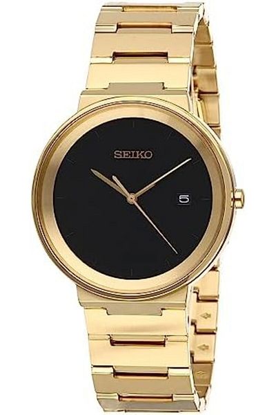 Seiko Mens Essential CONTEMP Gold Toned Black DIAL