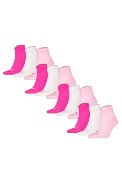 Puma Unisex Quartersocken, 12er Pack - Quarter Plain 12P, Logo, einfarbig