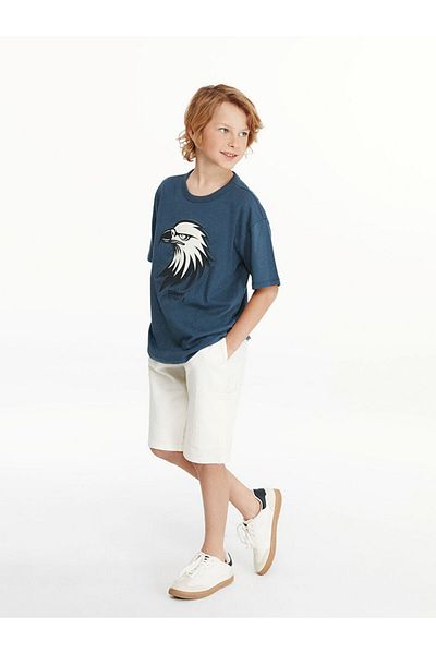 LC Waikiki Ecru Basic Boy's Cargo Shorts with Elastic Waist