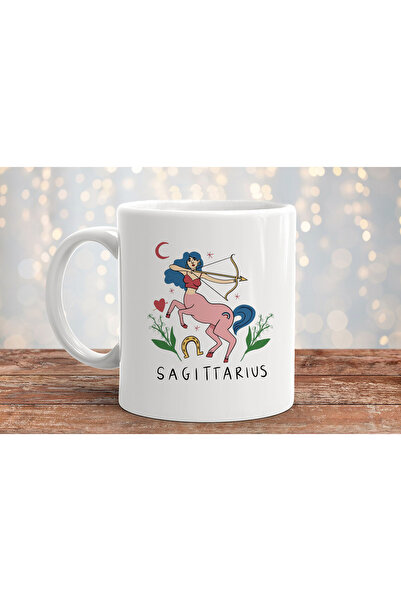 MODA كوب بورسلين هدية مطبوع عليه برج القوس