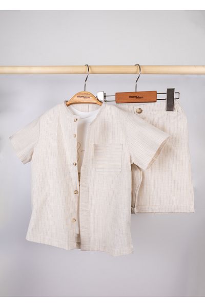 Top Kids Baby Boy Linen Triple Shirt Suit