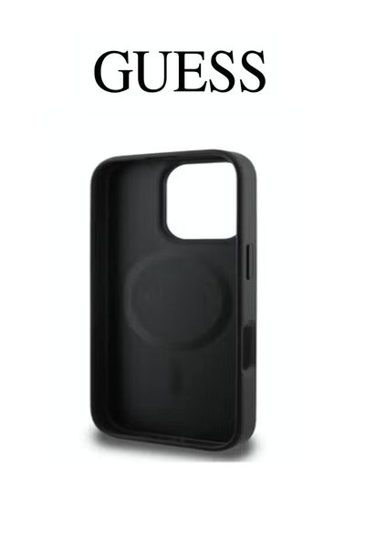 Guess GUESS Black Leather Case for iPhone 16 Pro - MagSafe Support & Authentic CG Mobile Certified Design