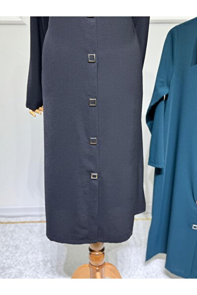 ModaMinar Women's Plus Size Thin Crepe Fabric Snap Fastener Long Shirt Collar Tunic