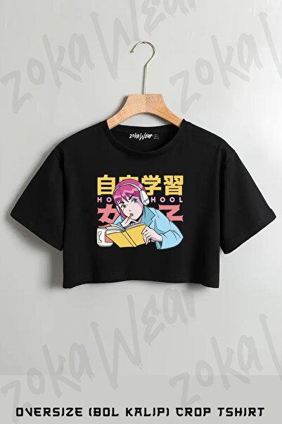 ZOKAWEAR Anime i manga Lik paket Štampano Oversize kroj Skraćeni kroj T-shirt