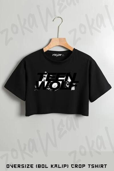 ZOKAWEAR Λογότυπο Array Teen Wolf με στάμπα Oversize Crop T-Shirt