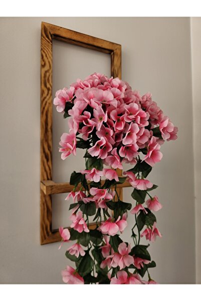 LUZAB Balkon,Duvar Süsü Yapay Çiçek Sarkan Begonvil Menekşe Sarmaşık Çiçeği Pembe 1 Adet