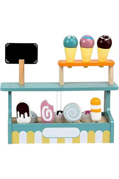 Malvys Eco wooden play set, Ice Cream Stand, 11 pieces