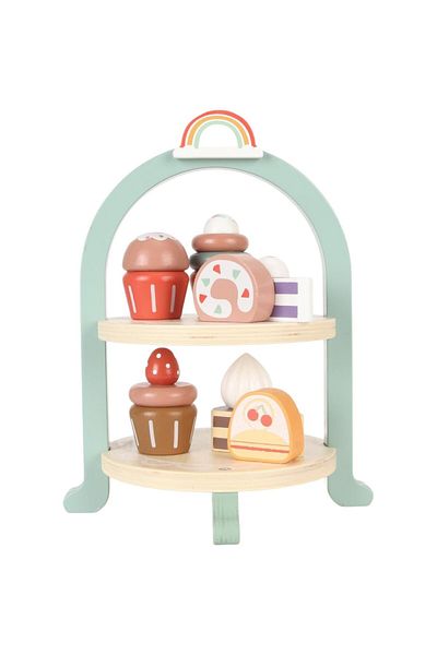 Malvys Eco-friendly wooden play set, Cake Stand, 8 pieces