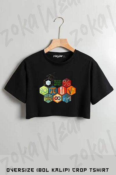 ZOKAWEAR Tricou oversize cu imprimeu matematică