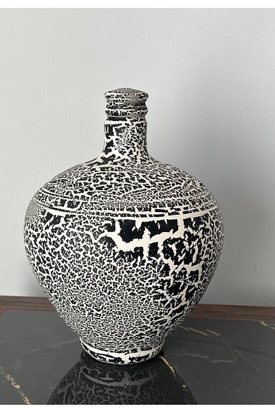 ARKHERA Patterned Plaster Piggy Bank Patterned Medium Size Cannot Be Opened Without Breaking