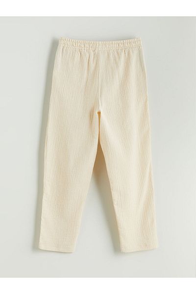 LC Waikiki New Season Elastic Waist Textured Muslin Women's Trousers - S5N953Z8