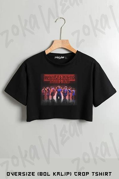 ZOKAWEAR Stranger Things the New Printed Oversize Crop T-Shirt