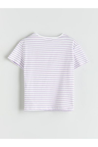 LC Waikiki New Season Crew Neck Striped Girls' T-Shirt - S5Gj66Z1