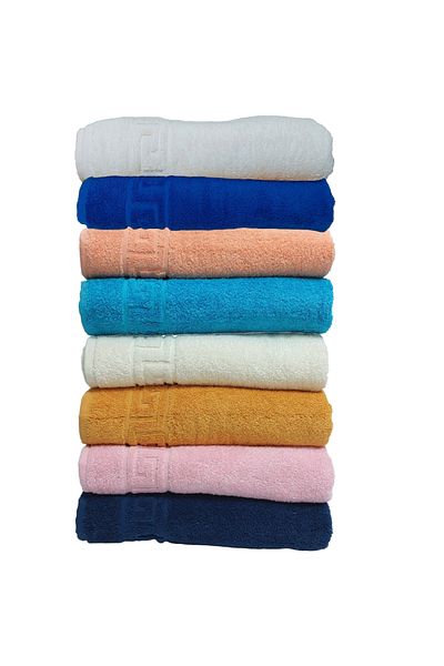 OEM Set 8 Prosoape Pufoase, Uramag, 50cm x 90cm, Model Greek, 100% Bumbac, Densitate 550g/mp, Multicolor