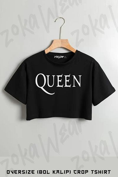 ZOKAWEAR Solo Queen Printed Oversize Crop T-Shirt