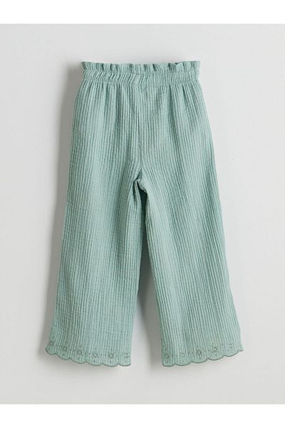 LC Waikiki New Season Elastic Waist Muslin Girls' Trousers - S5Dh05Z1