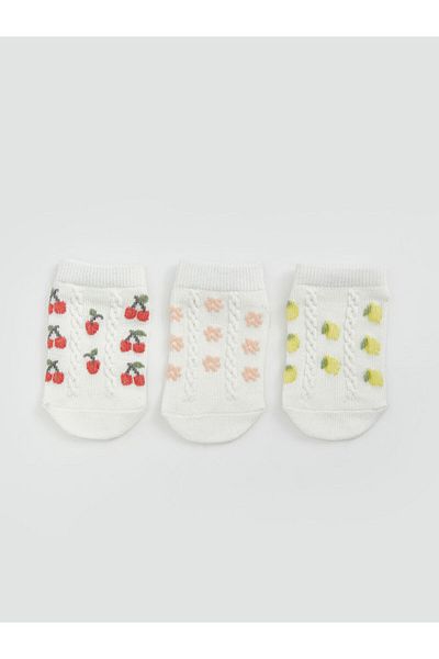 LC Waikiki New Season Printed Baby Girl Booties Socks 3-Piece - S5Bp94Z1
