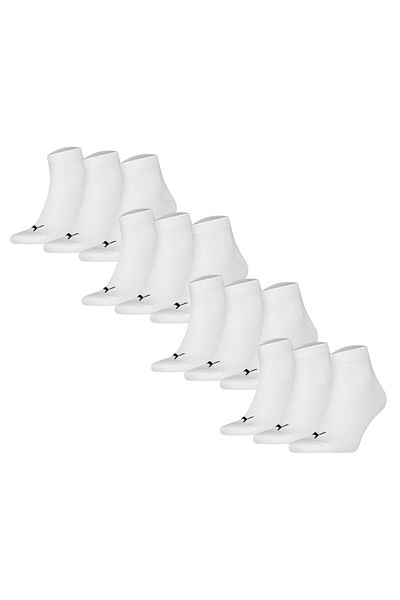 Puma Unisex Quartersocken, 12er Pack - Quarter Plain 12P, Logo, einfarbig