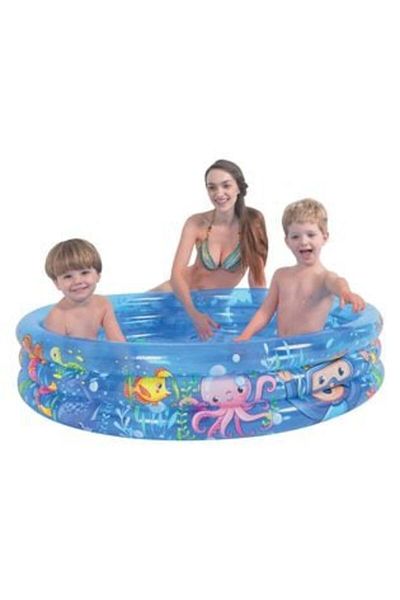 Jumbo Piscina Blue with Marine World Pattern for Children Ø1.20 x 0.24 m