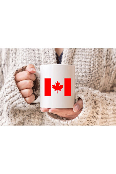 MODA كوب بورسلين هدية مطبوع عليه علم كندا