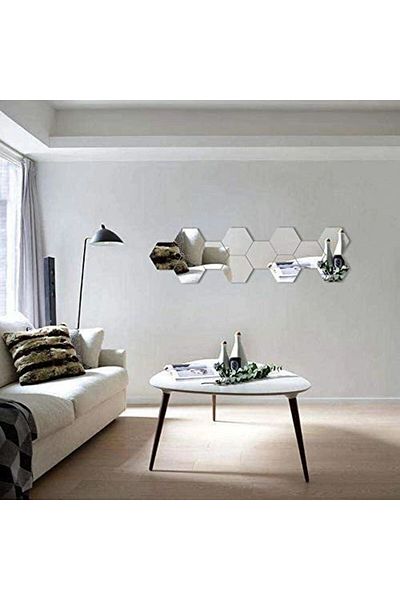 OEM Set de 12 oglinzi decorative acrilice, cristal, argintii