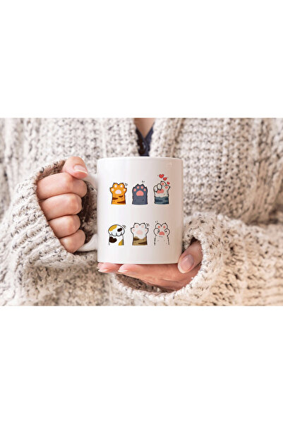 MODA كوب بورسلين هدية مطبوع عليه مخالب قطة