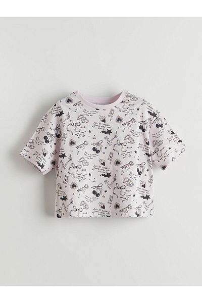 LC Waikiki Ecru Crew Neck Girl's T-Shirt