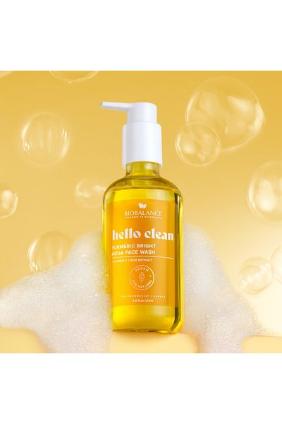probio balance Turmeric Bright, liquid cleansing gel, with vitamin C + rice extract, BioBalance, 250 ml
