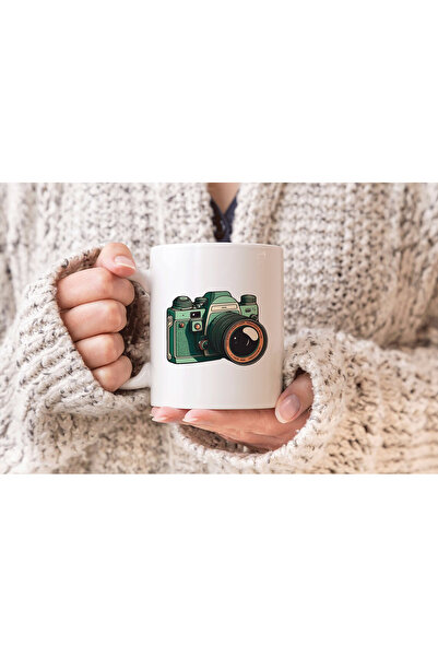 MODA كوب بورسلين هدية مطبوع عليه كاميرا عتيقة