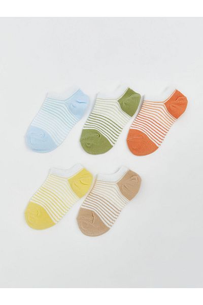 LC Waikiki New Season Striped Baby Boy Booties Socks 5-Piece - S5Hp05Z1