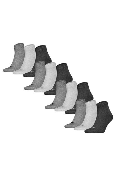 Puma Unisex Quartersocken, 12er Pack - Quarter Plain 12P, Logo, einfarbig