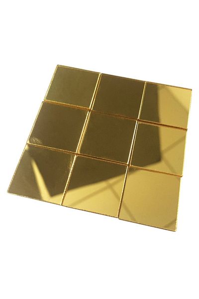 OEM Set oglinzi pătrate cu design 4/4 cm - Oglinzi decorative acrilice GOLD Luxury Home 100 buc/set