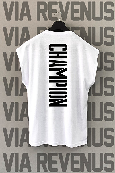 Vordevia Tricou sport cu mâneci zero cu imprimeu pe spate