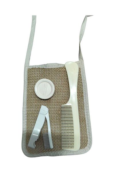 ilkadimbuklet Natural Jute Bath Loofah Set – Includes Comb, Soap & Toothbrush |   Drawstring, Handheld |   Cloth Bag