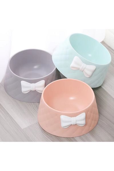 D&M Life Collection Mikopet Stylish Patterned Bow Food Bowl
