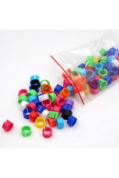 OEM Set of 50 rings for pigeons and other birds, Plastic, 8 mm, Multicolor, MyStyle�
