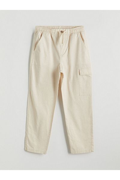 LC Waikiki Elastic Waist Linen Blended Boys' Cargo Pants