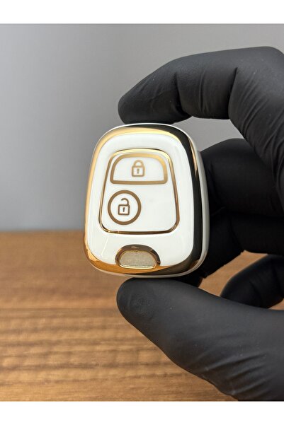 Mavi Keys Husă pentru chei din silicon cu 2 butoane compatibilă cu Peugeot 206, 207, 307, 407 - Citroen C2, C3 - Culoare albă