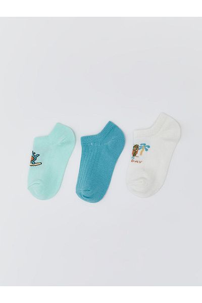 LC Waikiki New Season Printed Boys' Booties Socks 3-Piece - S5L387Z1
