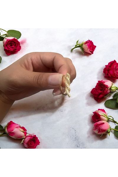 demirosa 1 Pcs Steel Adjustable Stone Stylish Ring