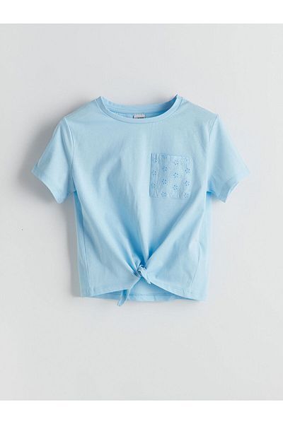 LC Waikiki Tricou Crop pentru fete cu gât crew pentru sezon nou - S5I907Z4