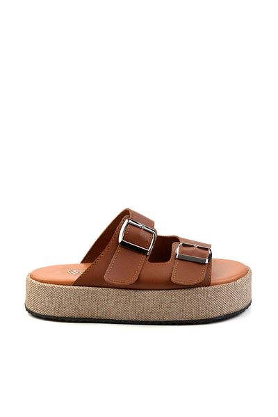 Bambi Γυναικείες παντόφλες Tan Leather K04423050103