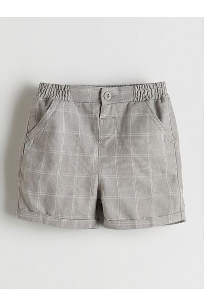 LC Waikiki New Season Plaid Baby Boy Shorts with Elastic Waist - S5Om25Z1