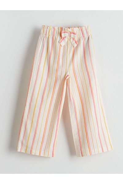 LC Waikiki New Season Striped Linen Blend Girls' Trousers - S5Iq20Z1