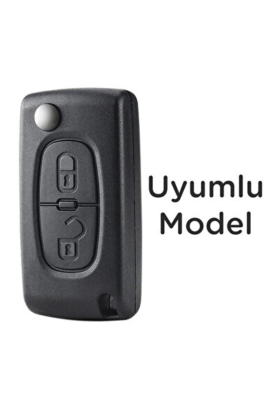 Mavi Keys Pentru Peugeot Partner 307 207 308 5008 Citroën Berlingo C2 C3 C4 Husă din silicon cu 2 butoane pentru telecomandă Negru Argintiu