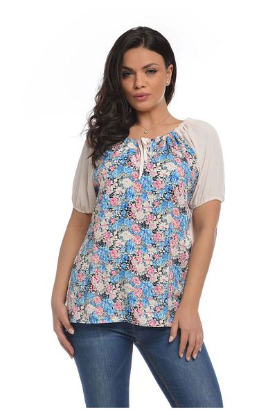 Eranthe Women's White Blouse with Short Sleeves