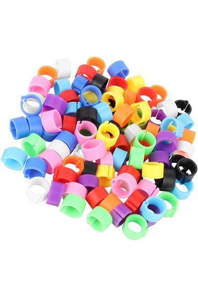 OEM Set of 200 pigeon leg rings, Plastic, Multicolor