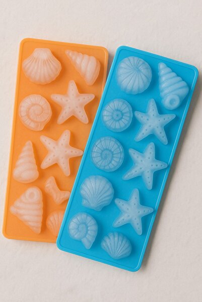 Emtory 2'li Turuncu & Yeşil Buz Kalıbı - Deniz Yıldızı model - Buz Küpü