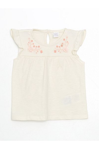 LC Waikiki Lcw Embroidery Sleeve Ruffle Baby Girl Blouse and Shorts 2Pcs Fast Fashion