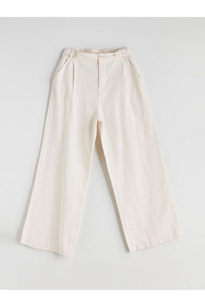 LC Waikiki New Season Elastic Waist Pleated Girls' Trousers - S5G083Z4